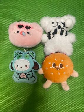 Cute Plush Keychain Bundle - Pink, White, Teal, Orange